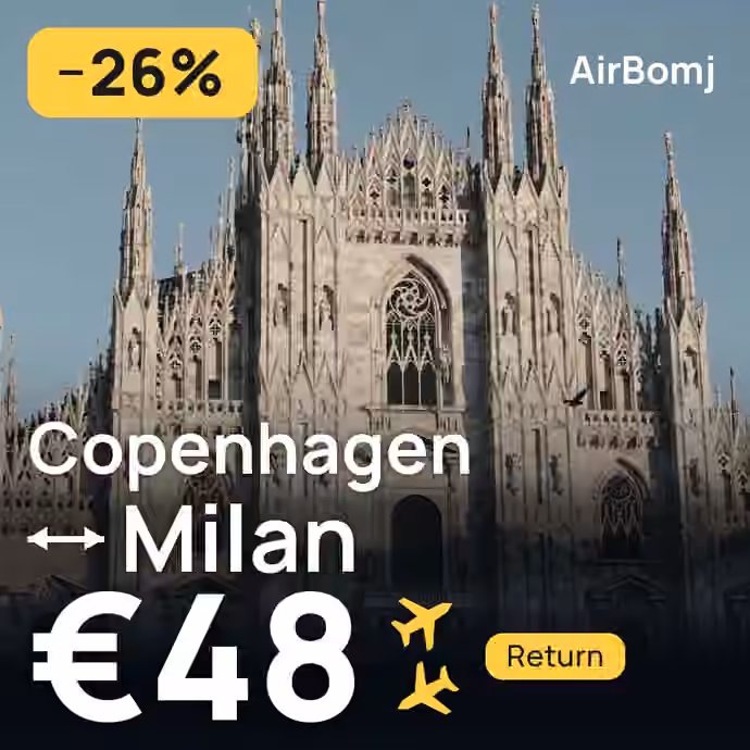 Copenhagen → Milan for €48