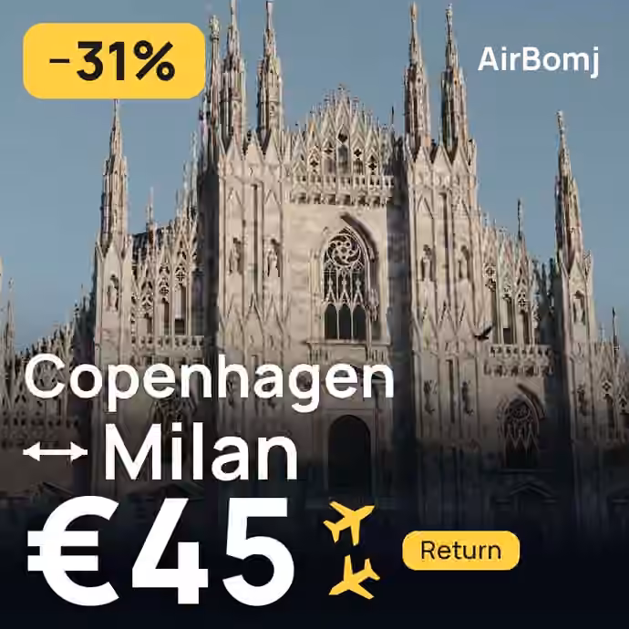 Copenhagen → Milan for €45