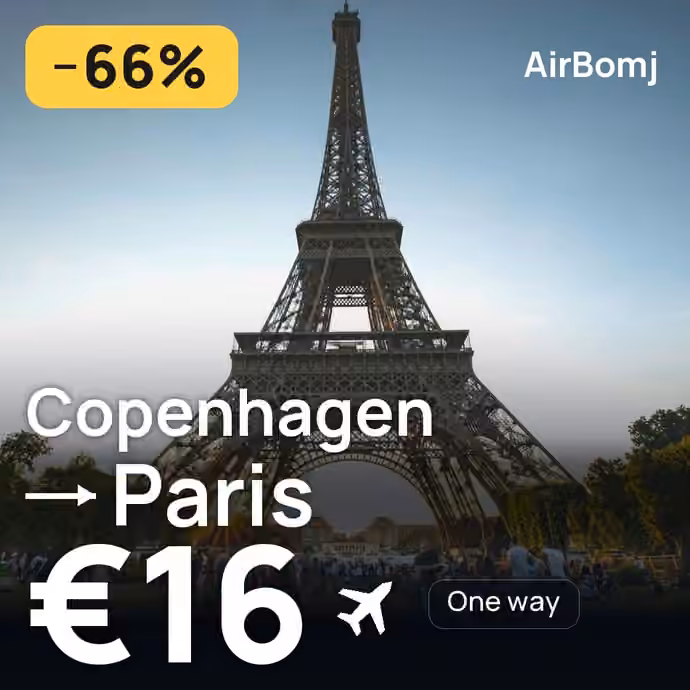 Copenhagen → Paris for €16