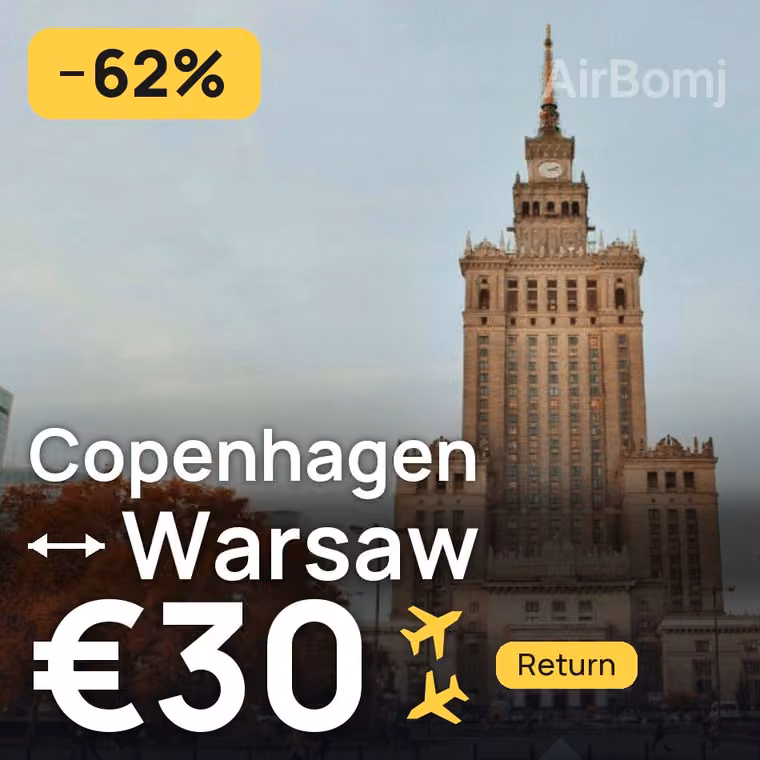 Copenhagen → Warsaw for €33
