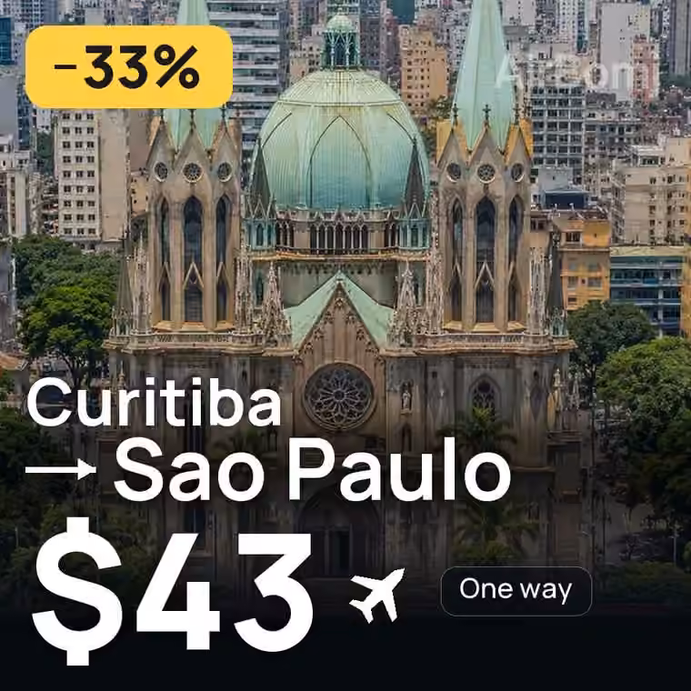 Curitiba → Sao Paulo for $43