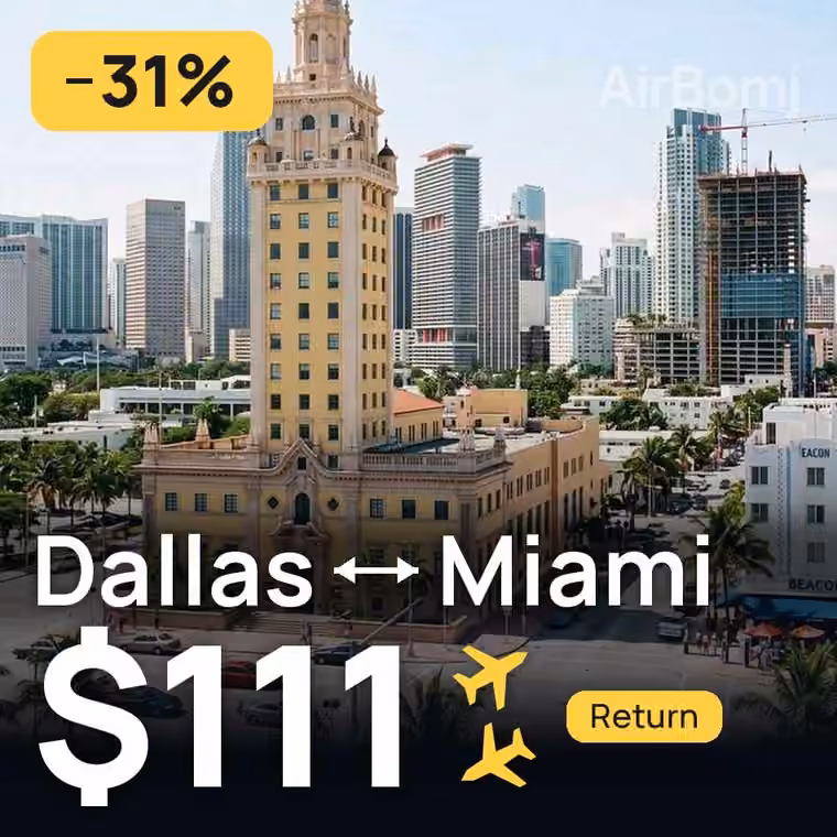 Dallas → Miami for $111