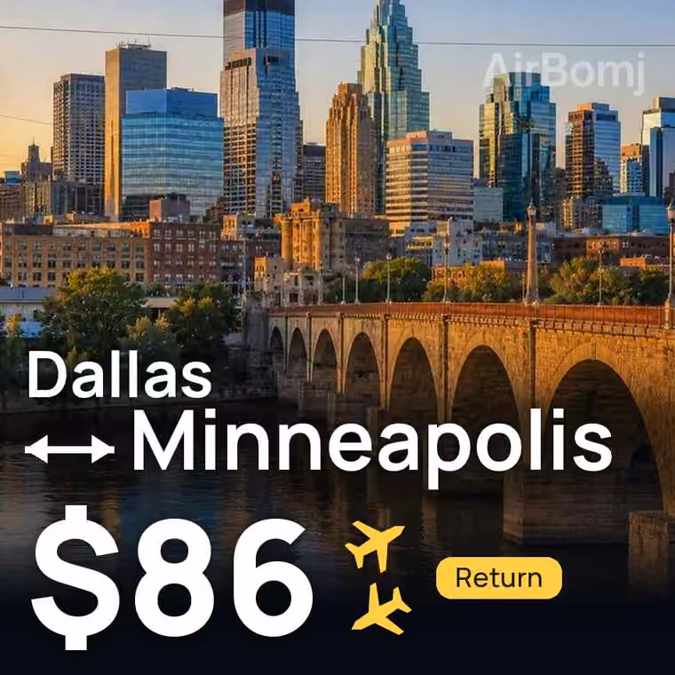 Dallas → Minneapolis for $86