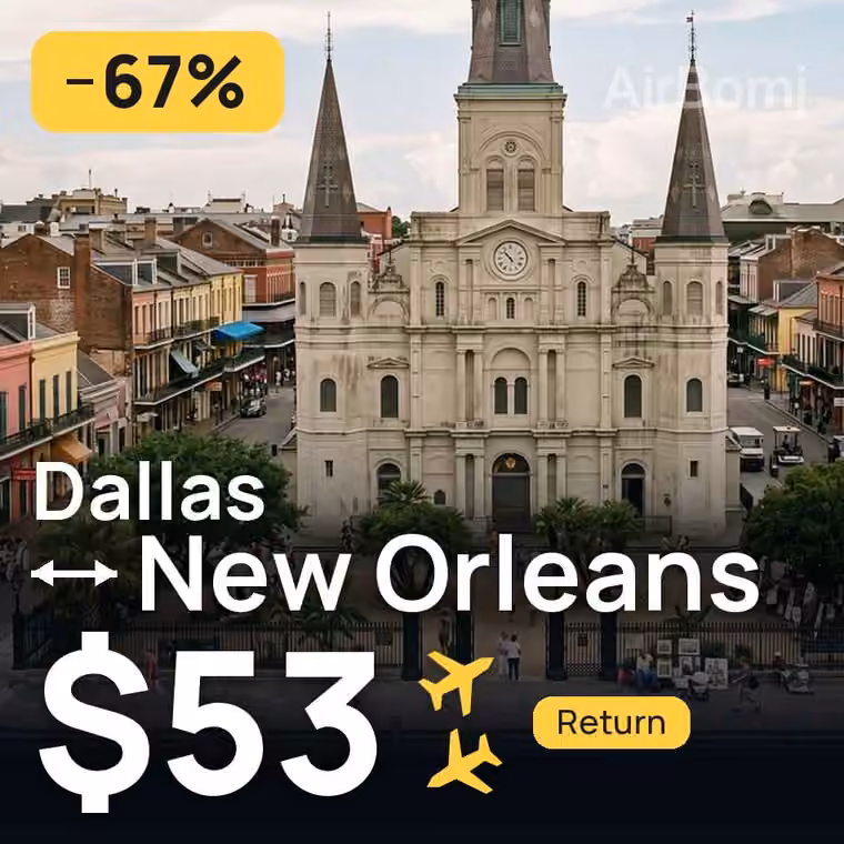 Dallas → New Orleans for $53