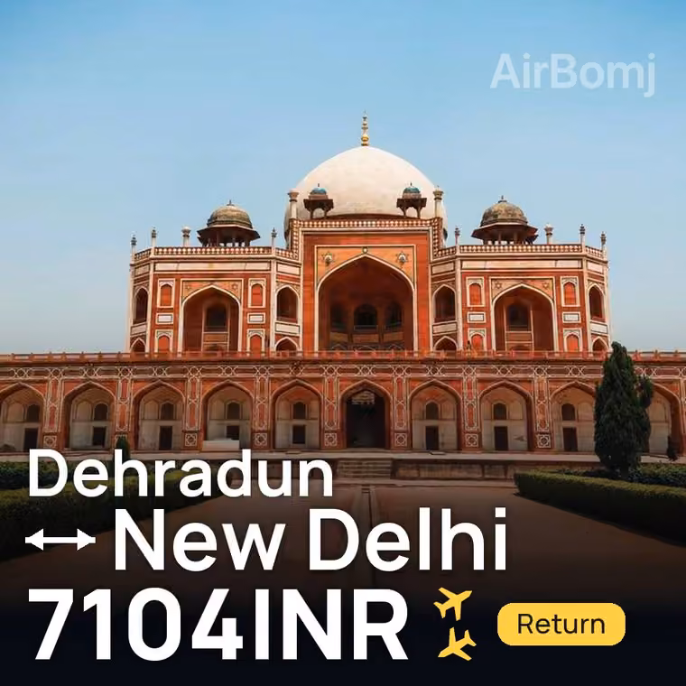 Dehradun → New Delhi for 7104 INR