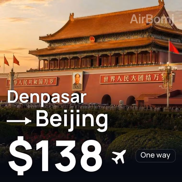 Denpasar (Bali) → Beijing for $144