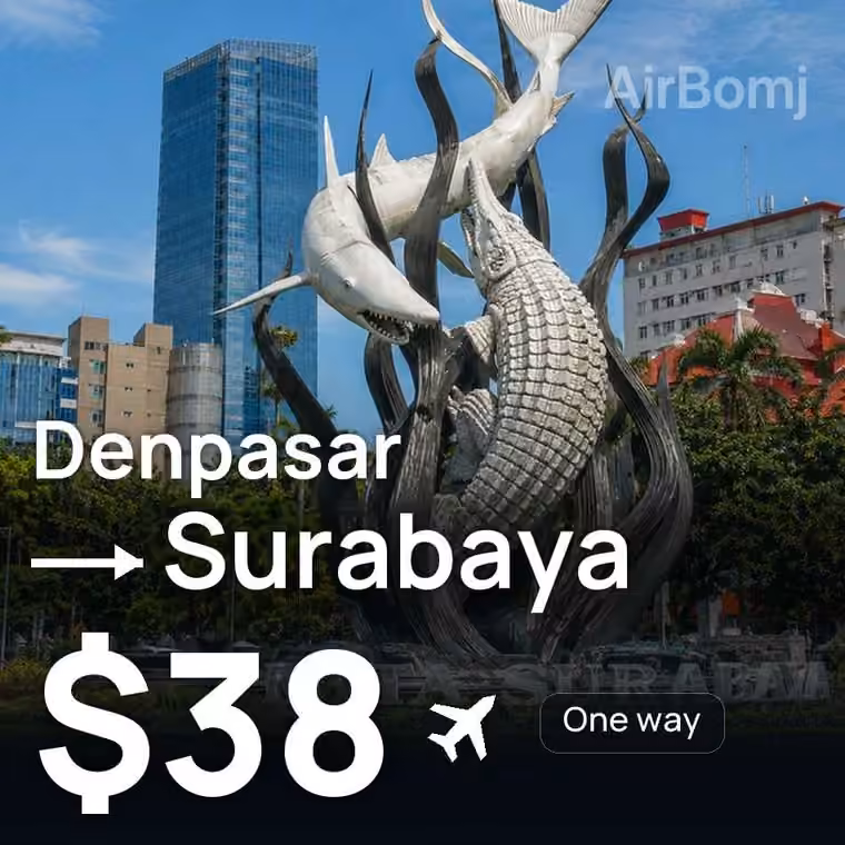 Denpasar (Bali) → Surabaya for $41