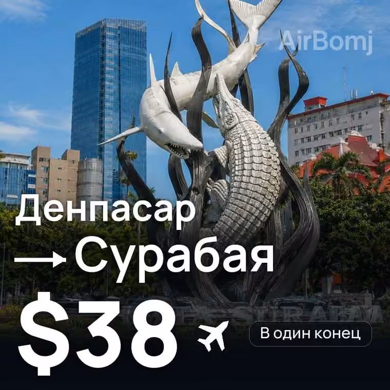 Денпасар (Бали) → Сурабая за $41