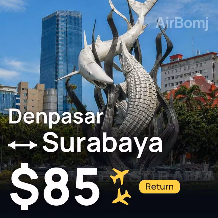 Denpasar (Bali) → Surabaya for $85