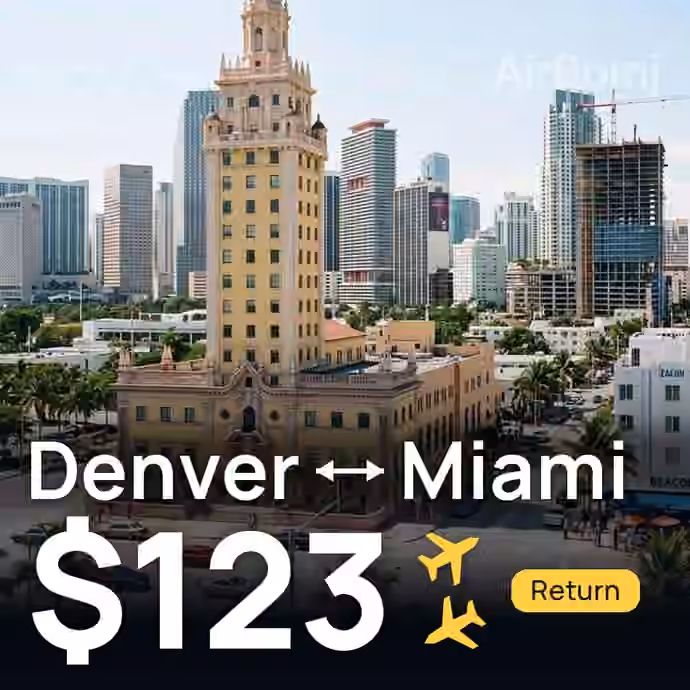 Denver → Miami for $123