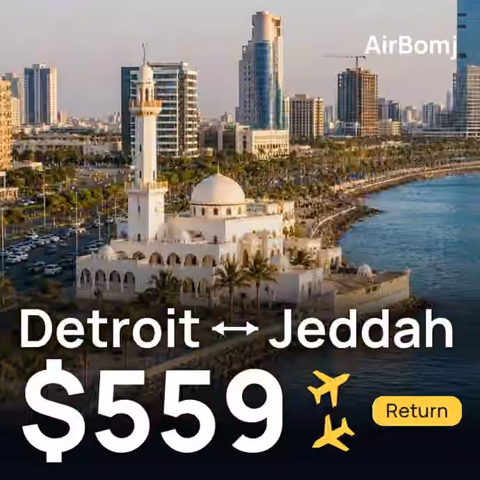 Detroit → Jeddah for $559