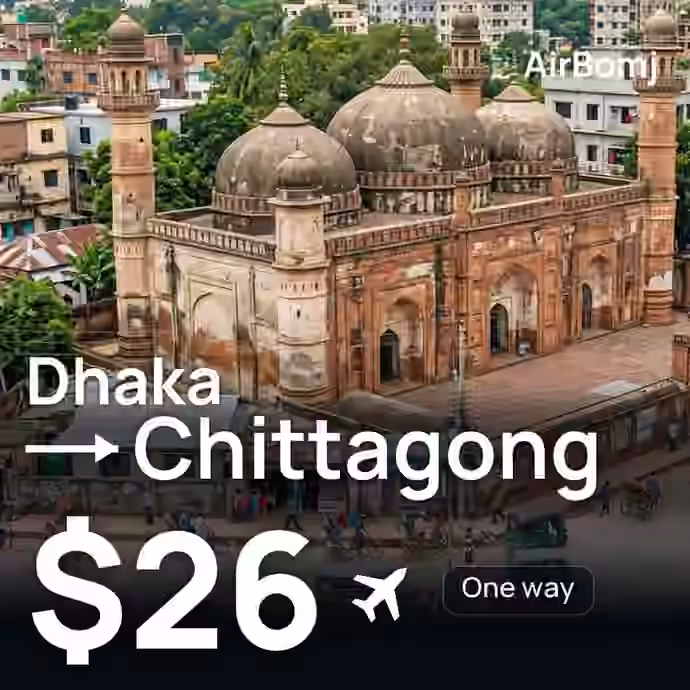 Dhaka → Chittagong for $26