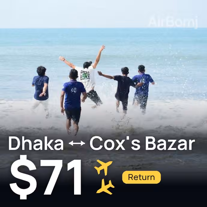 Dhaka → Cox's Bazar for $71