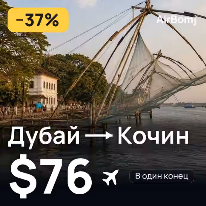 Дубай → Кочин — лучшая цена $76