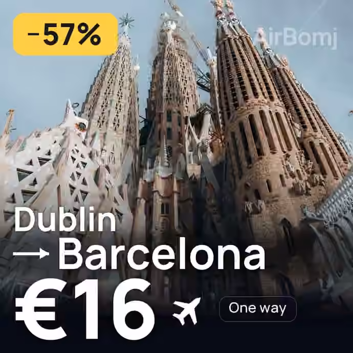 Dublin → Barcelona for €16