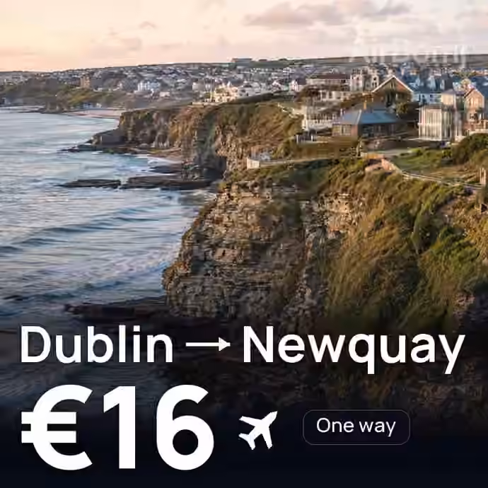 Dublin → Newquay for €16