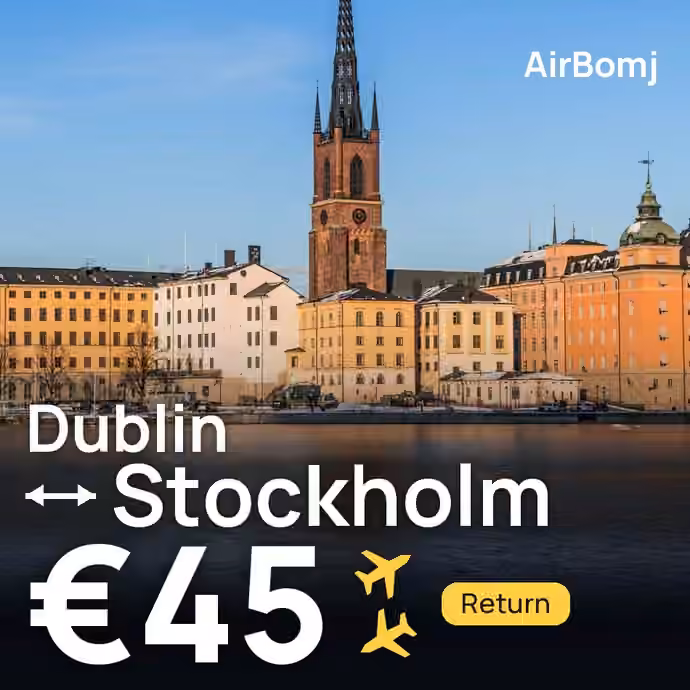 Dublin → Stockholm for €45