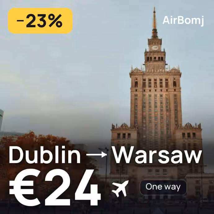 Dublin → Warsaw for €24