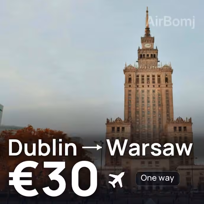 Dublin → Warsaw for €30