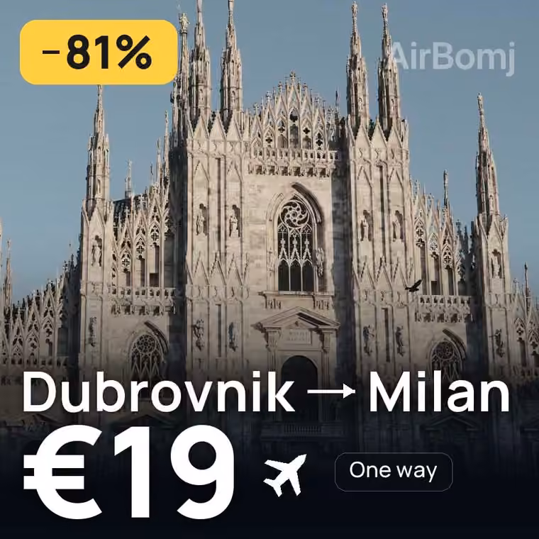 Dubrovnik → Milan for €19