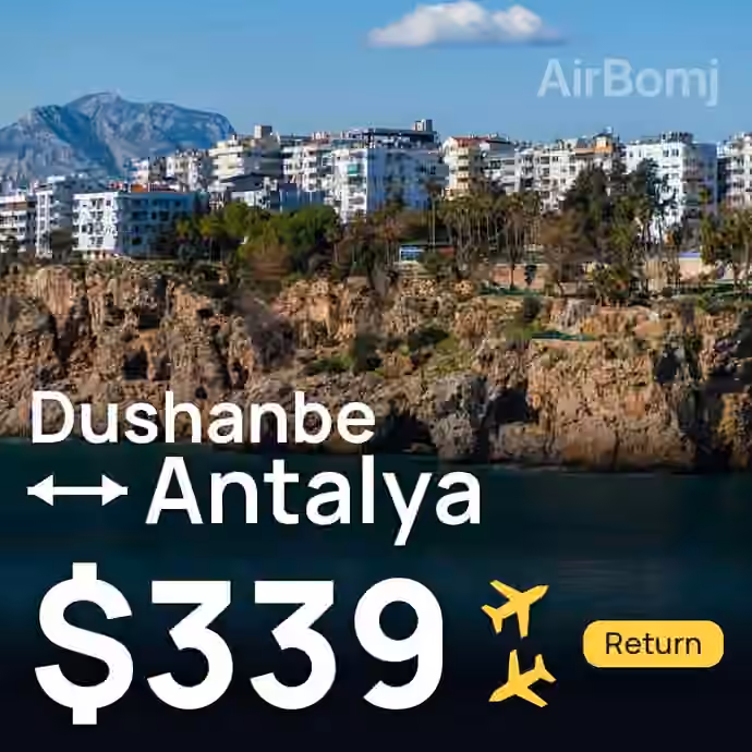 Dushanbe → Antalya for $339