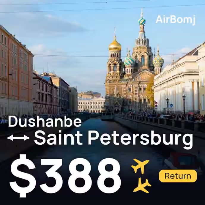 Dushanbe → Saint Petersburg for $388