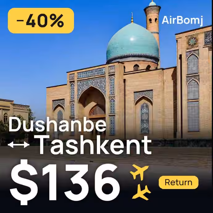 Dushanbe → Tashkent for $136