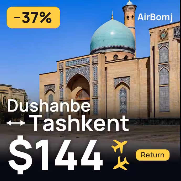 Dushanbe → Tashkent for $144