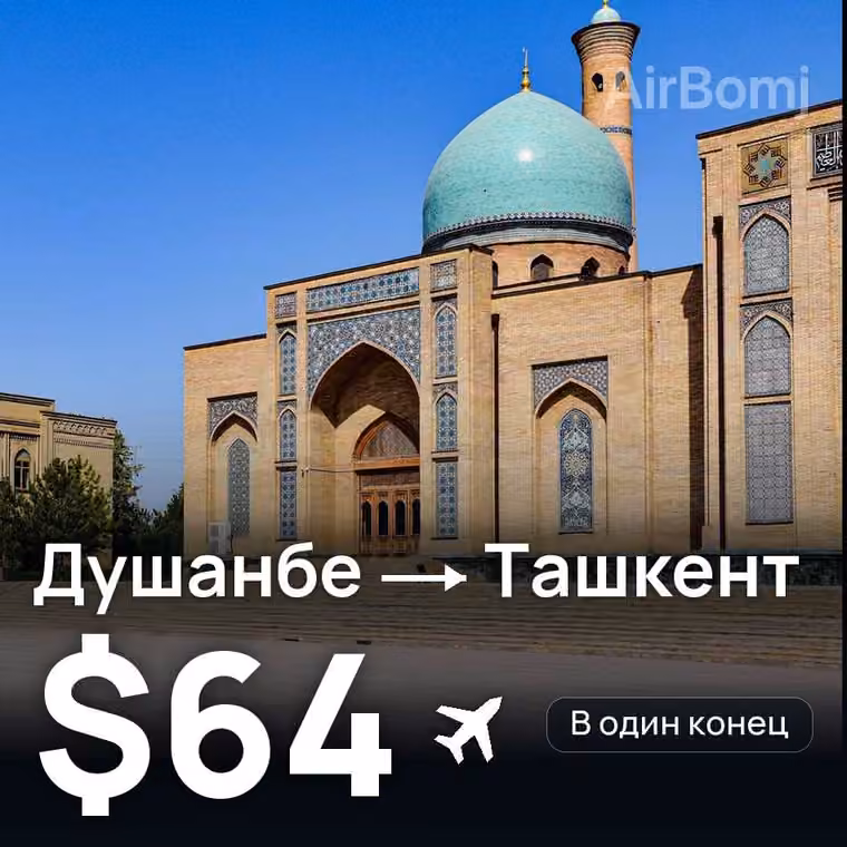 Душанбе → Ташкент — лучшая цена $57