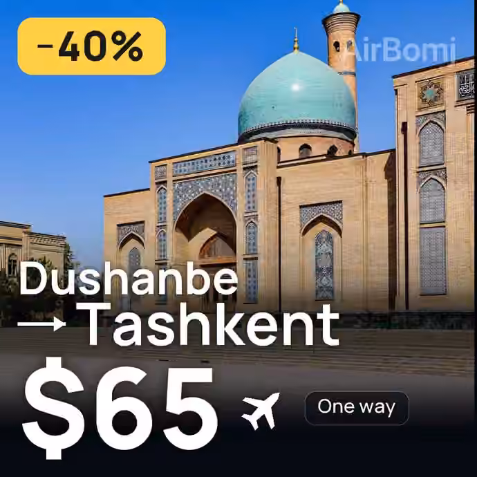 Dushanbe → Tashkent for $65