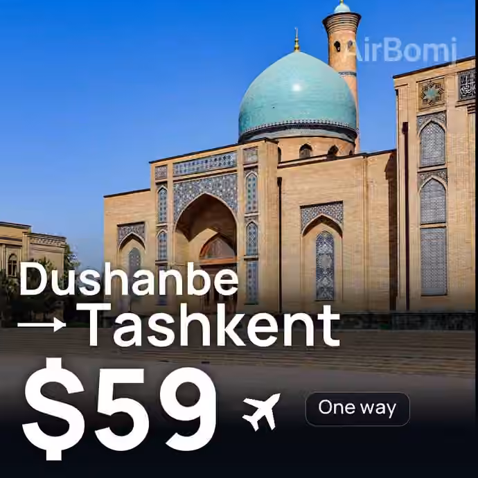 Dushanbe → Tashkent for $59