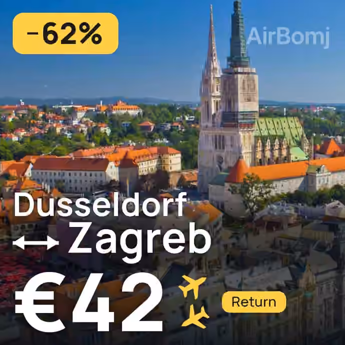 Dusseldorf → Zagreb for €42