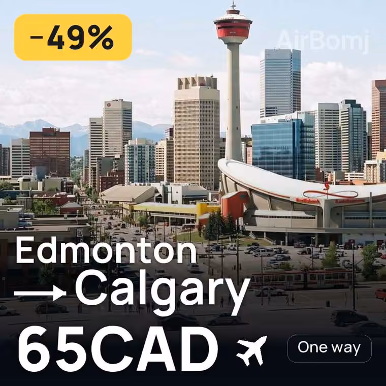 Edmonton → Calgary for 65 CAD