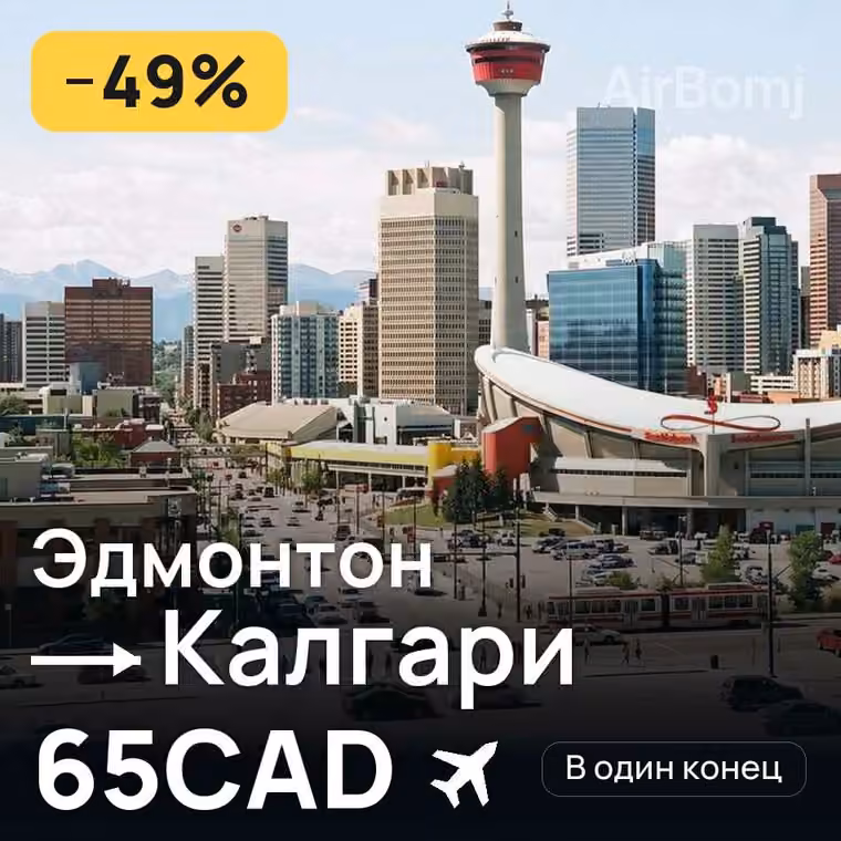 Эдмонтон → Калгари за 65CAD