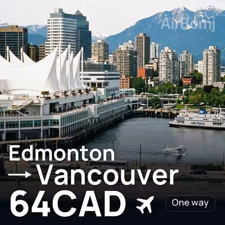 Edmonton → Vancouver for 64 CAD