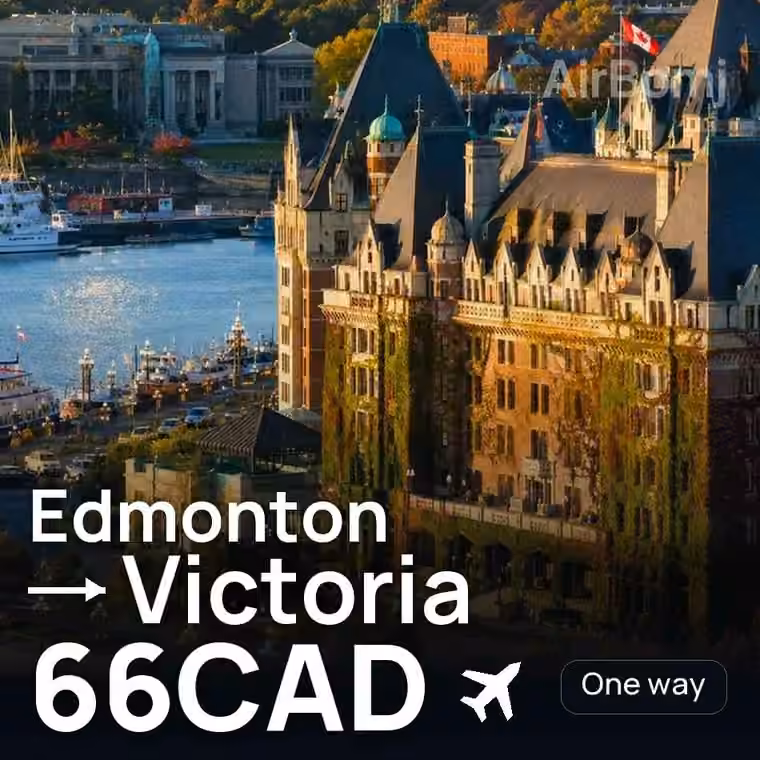 Edmonton → Victoria for 66 CAD
