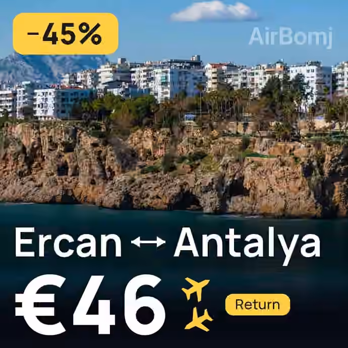 Ercan → Antalya for €46