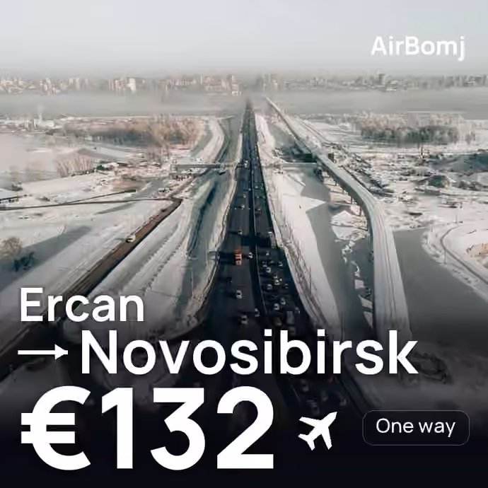 Ercan → Novosibirsk for €132