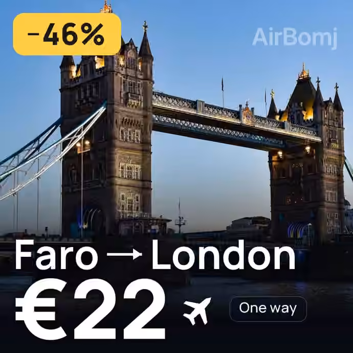 Faro → London for €22
