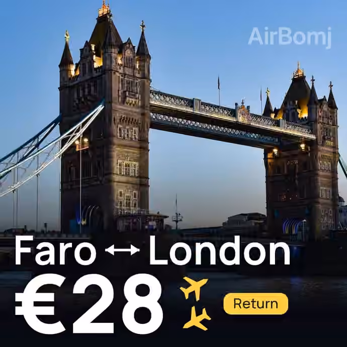 Faro → London for €28