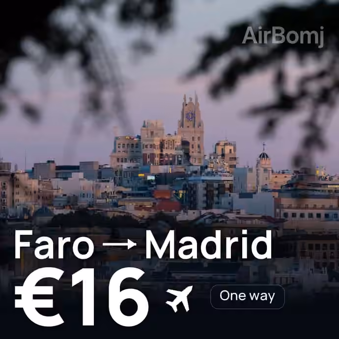 Faro → Madrid for €16