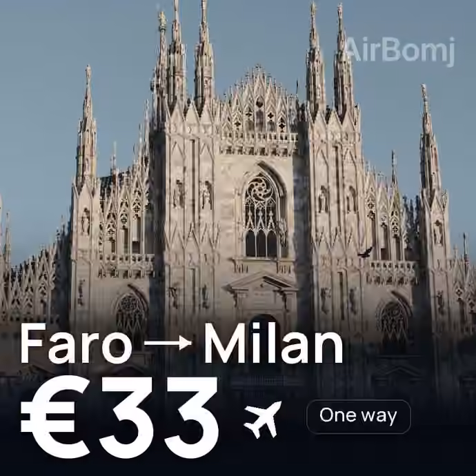 Faro → Milan for €33