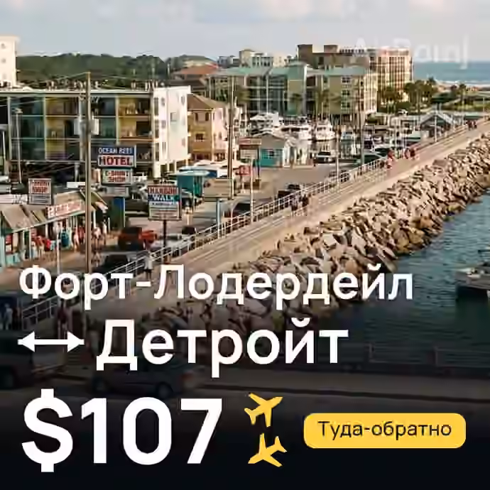 Форт-Лодердейл → Детройт за $107