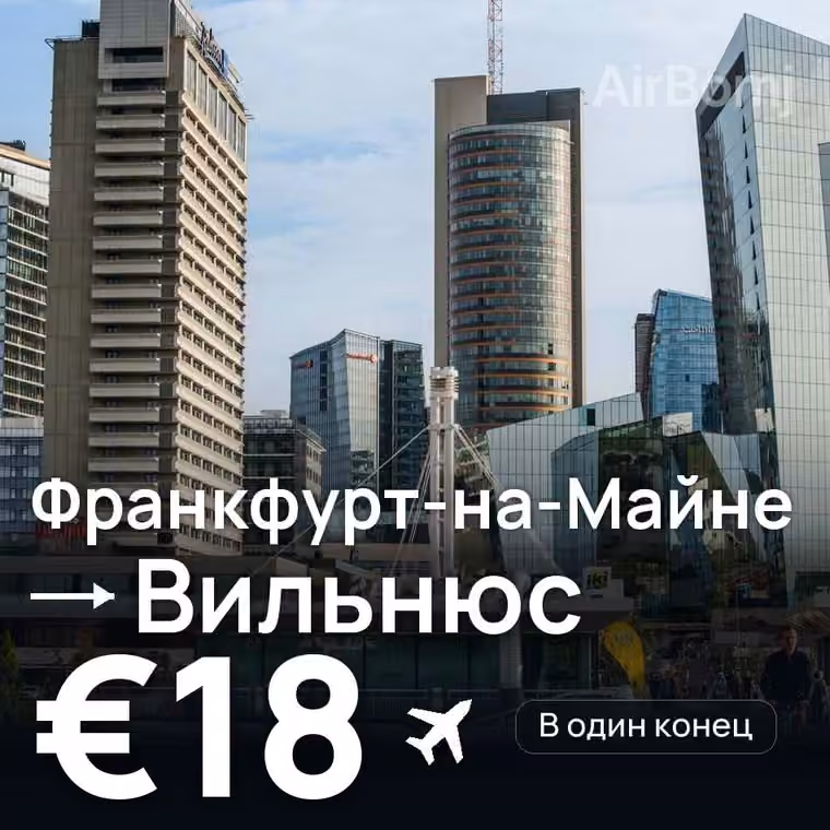 Франкфурт-на-Майне → Вильнюс за €18