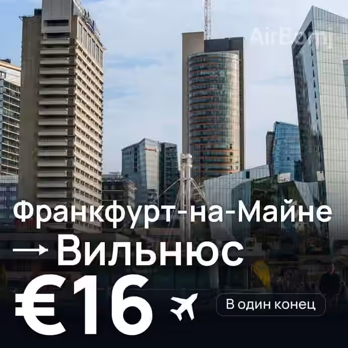 Франкфурт-на-Майне → Вильнюс за €16