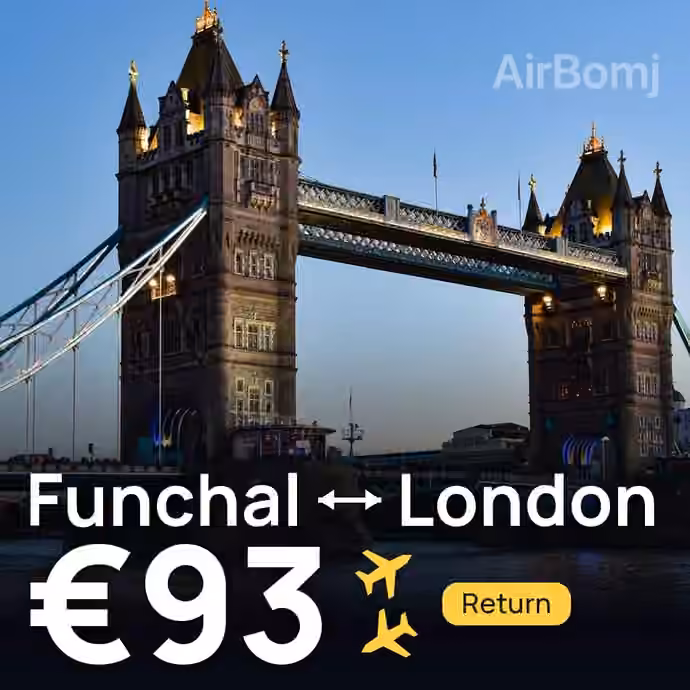 Funchal → London for €93
