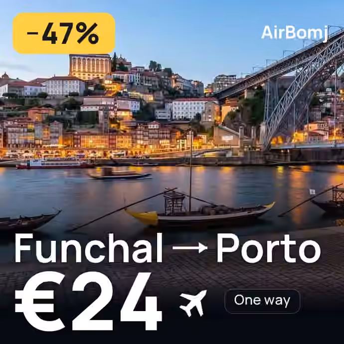Funchal → Porto for €24