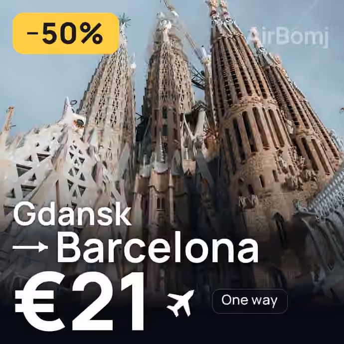 Gdansk → Barcelona for €21