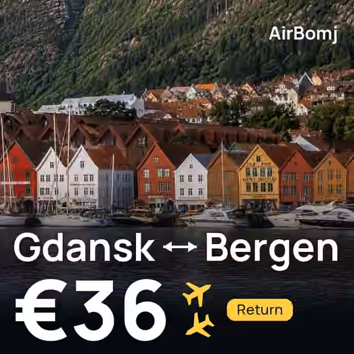 Gdansk → Bergen for €36