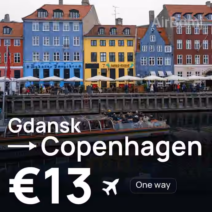 Gdansk → Copenhagen for €13